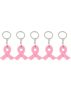 Lot de 5 Porte-clés Ruban Octobre Rose – Accessoires solidaires et symboliques 2