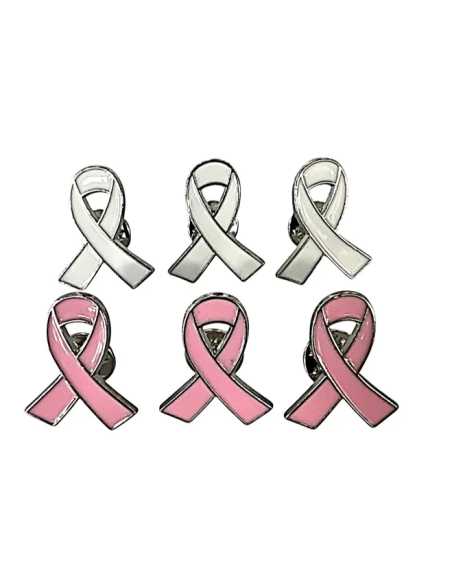 Lot de 6 Pin’s Ruban Octobre Rose – Accessoires de sensibilisation et solidarité