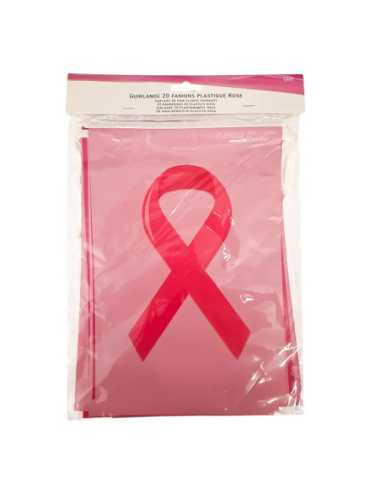 Guirlande 10 m Octobre Rose à Fanions 20x30 cm – Décoration de sensibilisation