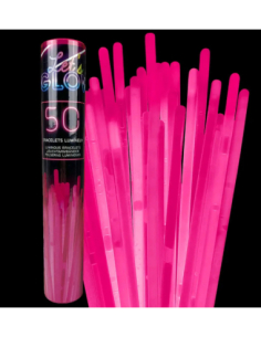 Lot de 50 Bracelets Fluorescents Rose 5x200 mm Glow – Accessoires festifs et solidaires