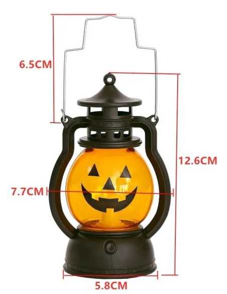 Lanterne Citrouille LED 12.6 x 7.7 cm – Décoration Halloween lumineuse
