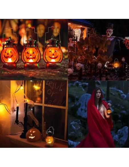 Lanterne Citrouille LED 12.6 x 7.7 cm – Décoration Halloween lumineuse