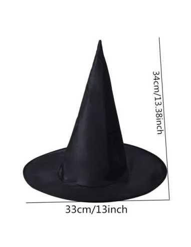 Chapeau de Sorcière 33 x 34 cm – Accessoire Halloween en Polyester