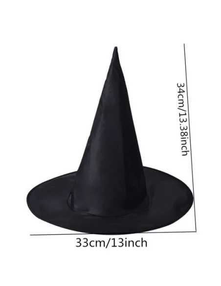 Chapeau de Sorcière 33 x 34 cm – Accessoire Halloween en Polyester
