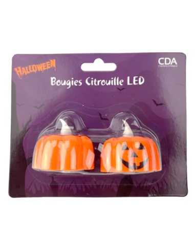 2 Bougies Citrouille 3.5 cm – Décoration Halloween
