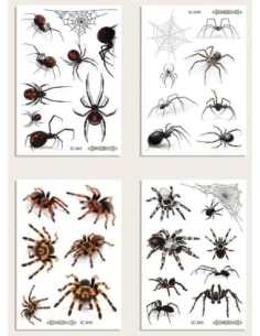 Tatouage Éphémère SPIDER HORROR – Accessoires Halloween
