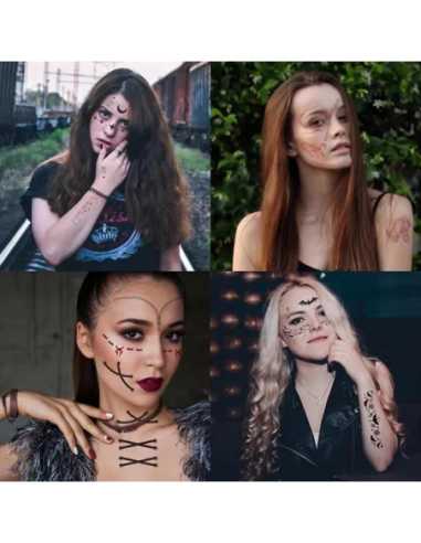 Tatoo Éphémère HORROR HALLOWEEN – Accessoires terrifiants