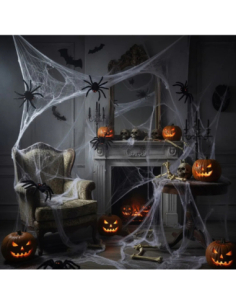 Toile d'Araignée 20g + 3 Araignées – Décoration Halloween 2