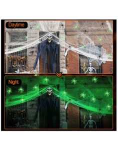 Toile d'Araignée 200g + 20 Araignées GLOW IN THE DARK – Décoration Halloween