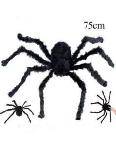 Araignée Géante Velue 75 cm – Décoration Halloween terrifiante